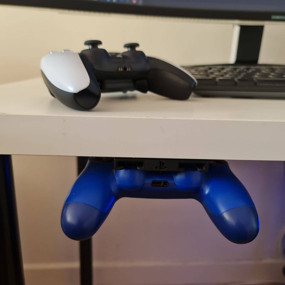 Under Desk Holder for Gamepad Compatible with PlayStation 4 and PlayStation 5 Controllers Shelf Mount