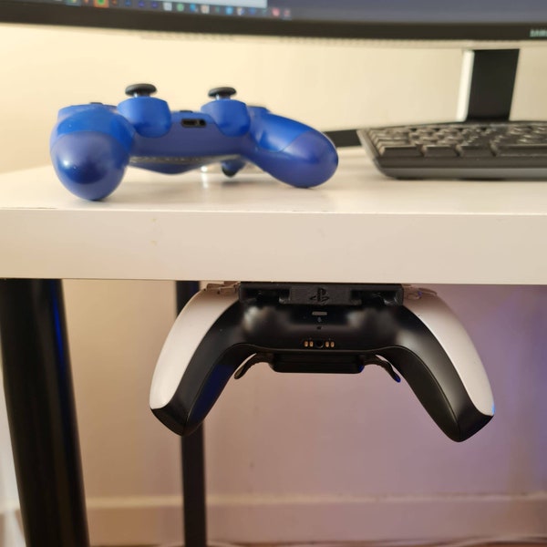 Houder voor onder het bureau voor gamepad - Compatibel met PlayStation 4- en PlayStation 5-controllers, plankmontage