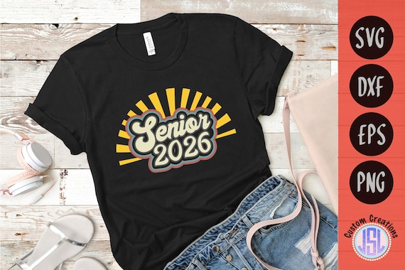 Retro Sunrise Senior 2026 SVG Digital Cut File Vintage Instant Download