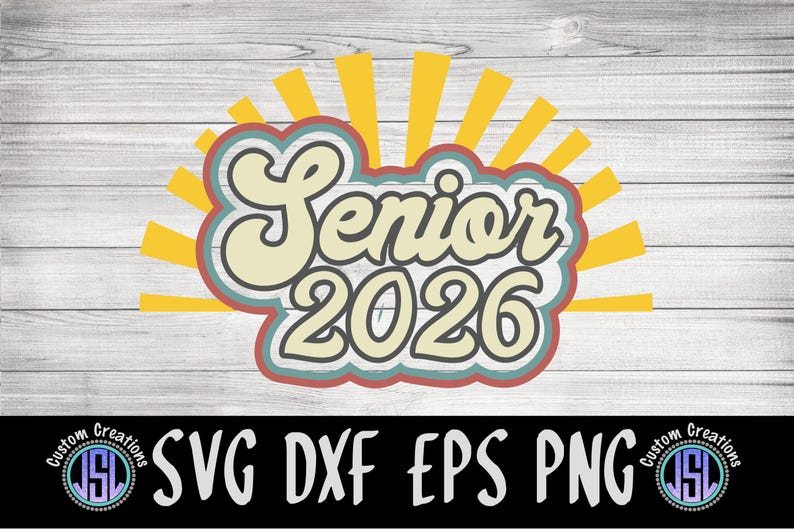 Retro Sunrise Senior 2026 SVG Digital Cut File Vintage Instant Download image 3