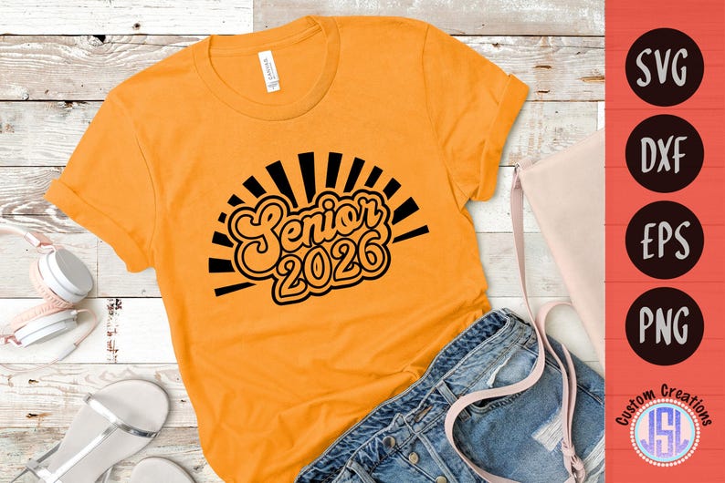 Retro Sunrise Senior 2026 SVG Digital Cut File Vintage Instant Download image 2