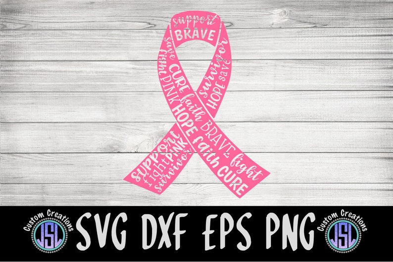 Breast Cancer Awareness Ribbon Art 1 SVG Digital Cut File - Etsy