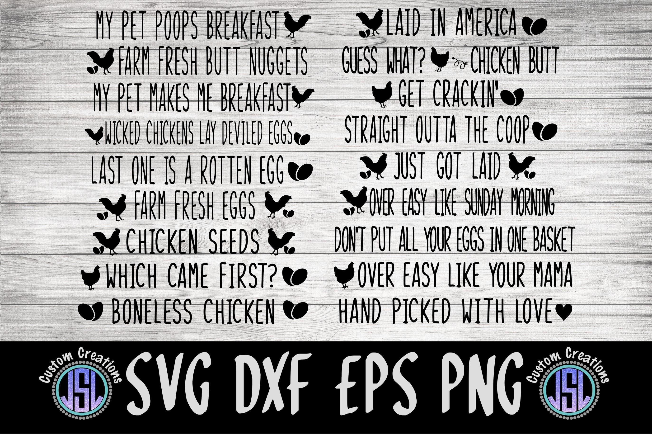 Chicken Egg Carton Bundle | Humorous Quotes and Sayings | Set of 18 | Farmhouse SVG Digital Cut File Download
