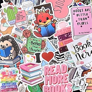 Book Stickers, Bookish Sticker Pack for Readers, Assorted Reading Stickers, Bookish Gifts, Bulk Sticker Sheets, Bookish Laptop Decals