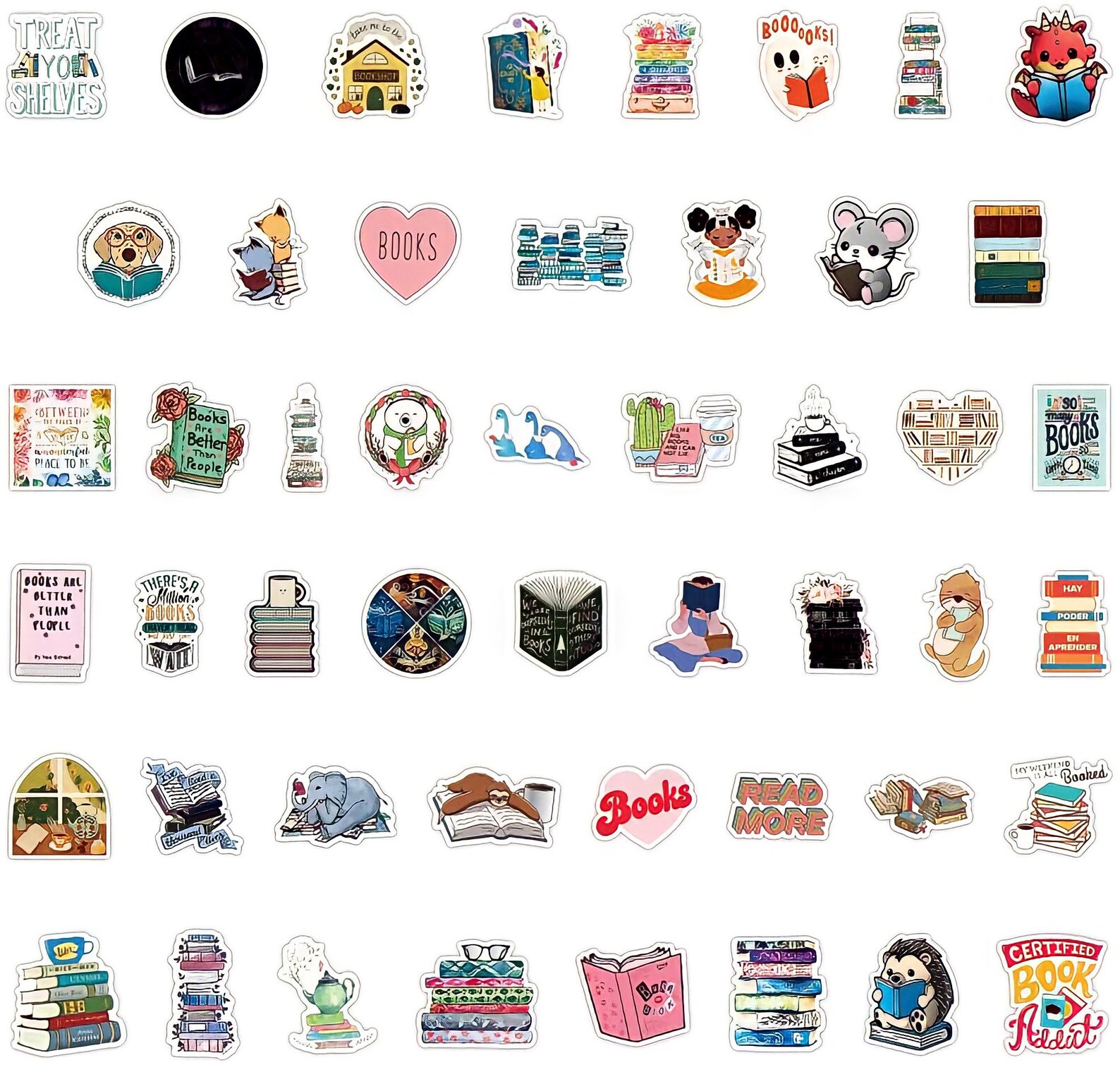 Book Stickers, Bookish Sticker Pack for Readers, Assorted Reading ...