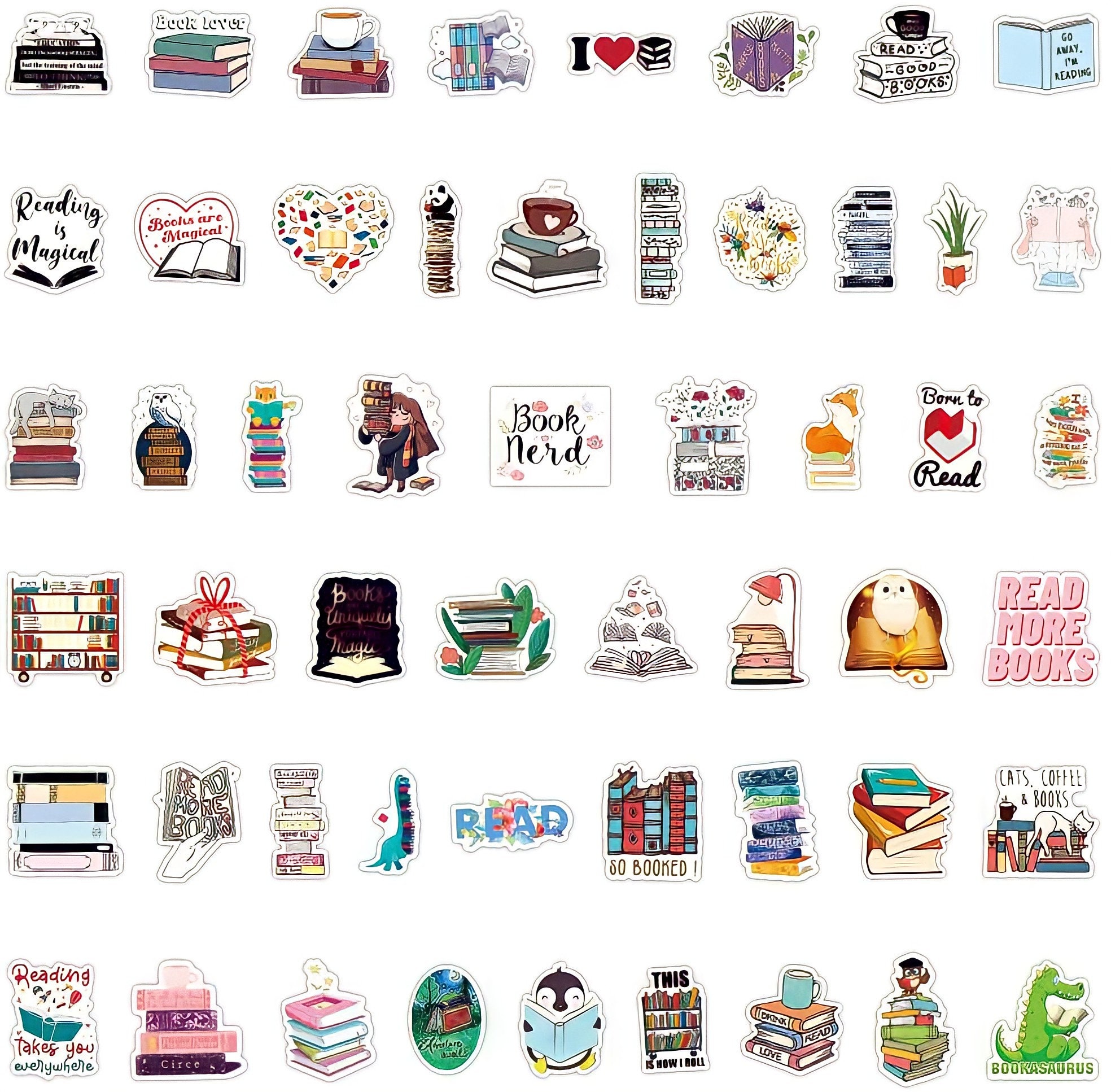 Book Stickers, Bookish Sticker Pack for Readers, Assorted Reading ...