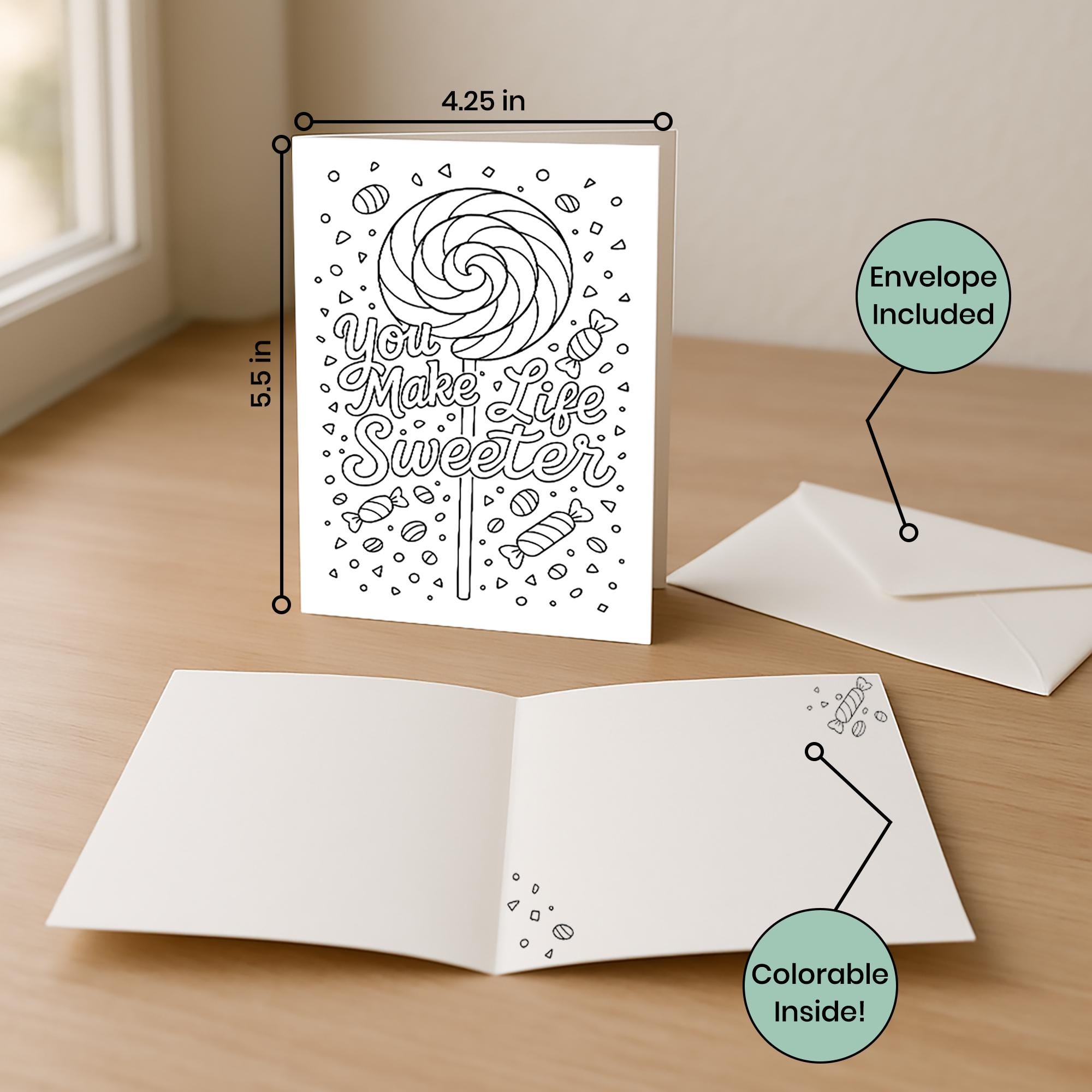 Color-your-own Compliment Cards | 10 Blank Cards & Envelopes ...