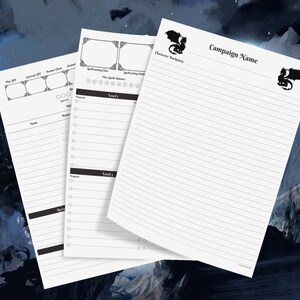 D&amp;D 5e Character Sheets Printable AND Fillable Infinite Journeys - Etsy