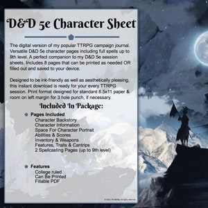 Fichas de Personagem D&D 5e - Imprimíveis E Preenchíveis - Jornadas Infinitas