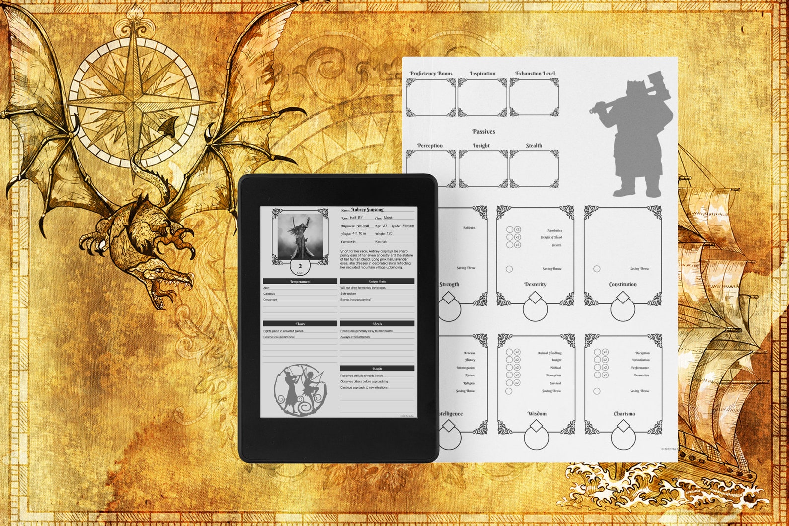 D&amp;D 5e Character Sheets Printable AND Fillable Infinite Journeys - Etsy