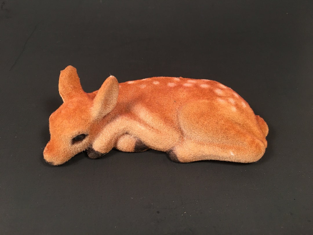 Vintage Flocked Fawn, Vintage Flocked Deer, Vintage Flocked Animal Etsy