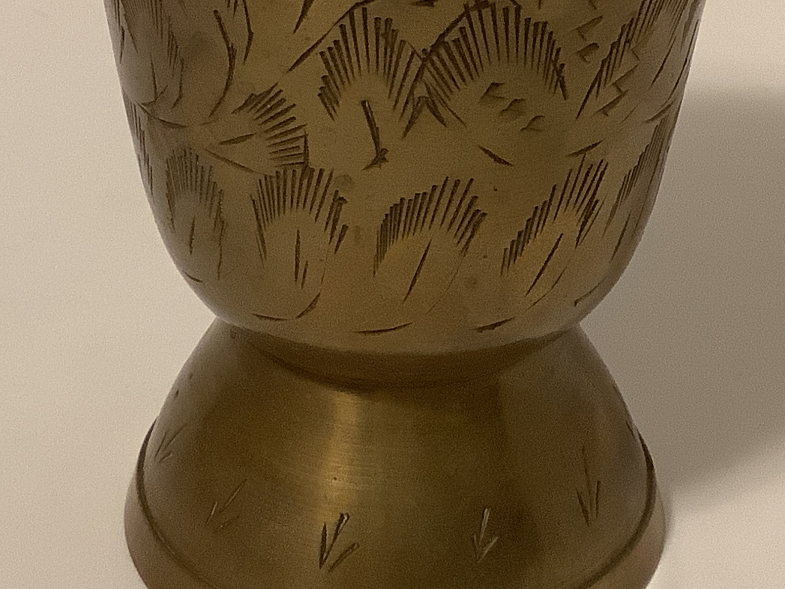 Vintage Etched Bronze Decorative Cup Etsy