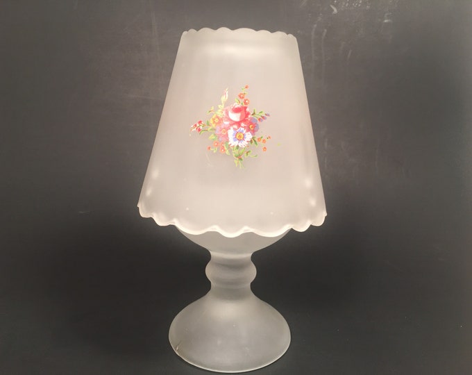 Vintage Fairy Light, Vintage Fairy Lamp, Frosted Glass With Floral