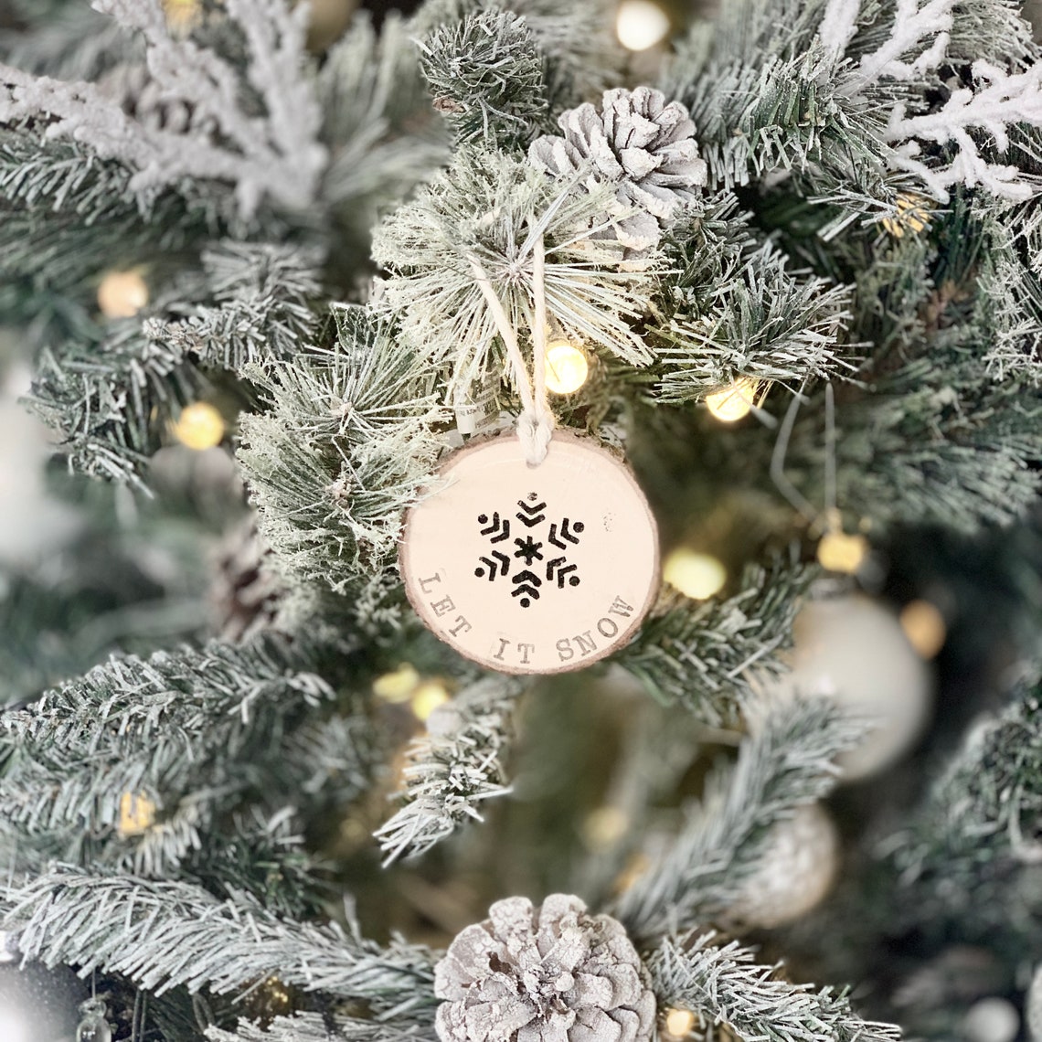 Wood Round Ornaments set of 4 Wood Ornaments Christmas Etsy UK