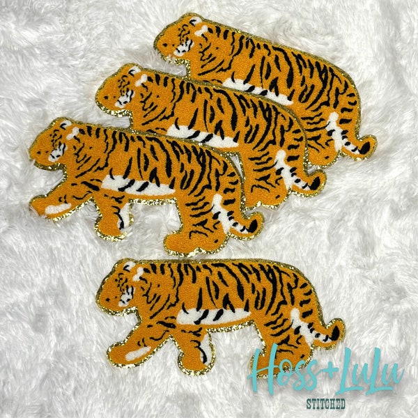 Tiger iron on patch, Chenille Tiger Patch, Custom Patch, DIY Patch