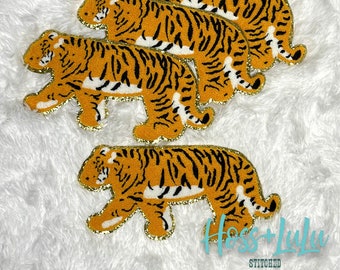 Tiger iron on patch, Chenille Tiger Patch, Custom Patch, DIY Patch