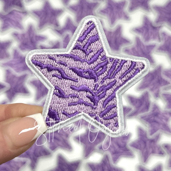 Purple Star Patch, Trucker Cap Patch, Iron On, DIY patch, Purple Patch