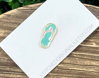 Flip Flop Enamel Pin, Summer Hat Pin