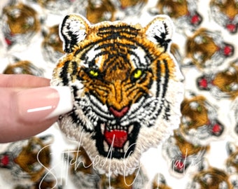 Embroidered Tiger Patch: Iron On DIY Trucker Cap Applique