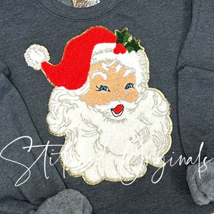 Santa RED Custom Patch, Holiday Patch, Iron on patch, diy patch, Chenille Patch, Christmas