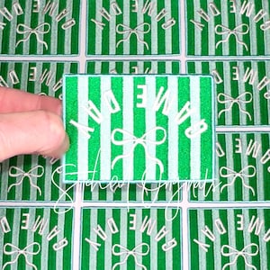 Green Stripe Game Day Patch, diy patch, iron on patch, Game Day Bow Patch, Trucker Hat Patch