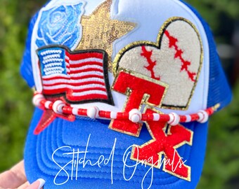 Red Baseball Hat Chain, Trucker Hat Chain