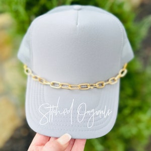 Gold Plated Link Hat Chain, Gold Link Trucker Hat Chain, Hat Chain
