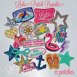 Patch Bundle Lake Theme, Trucker Hat Patches, Iron On, DIY patch, Lake Patch, Summer Patch, Lake, patch
