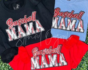 Baseball MAMA Chenille Sequin Patch, Iron On, Game Day DIY