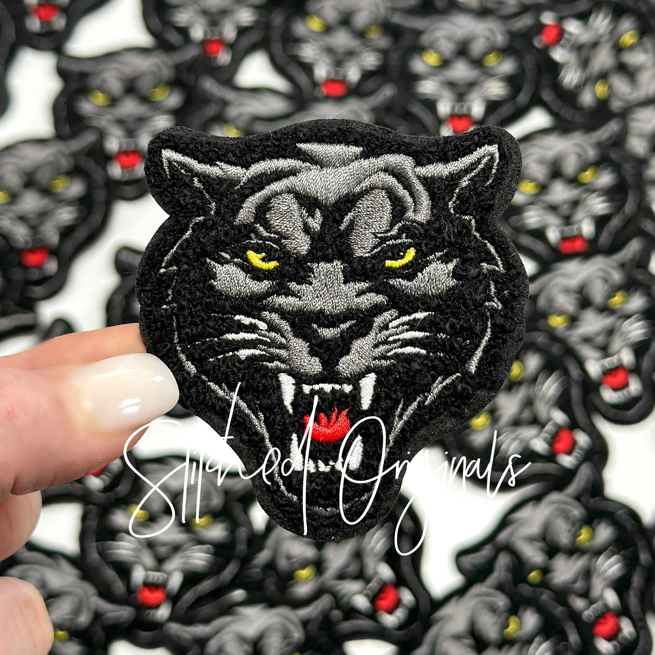 Panther Small Patch, Trucker Cap Patch, Iron On, DIY Patch 