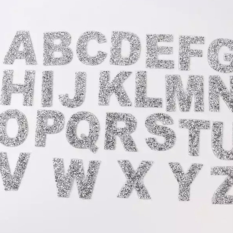 Hotfix Rhinestone Iron on Letter Patch Bling Iron on Letters Etsy