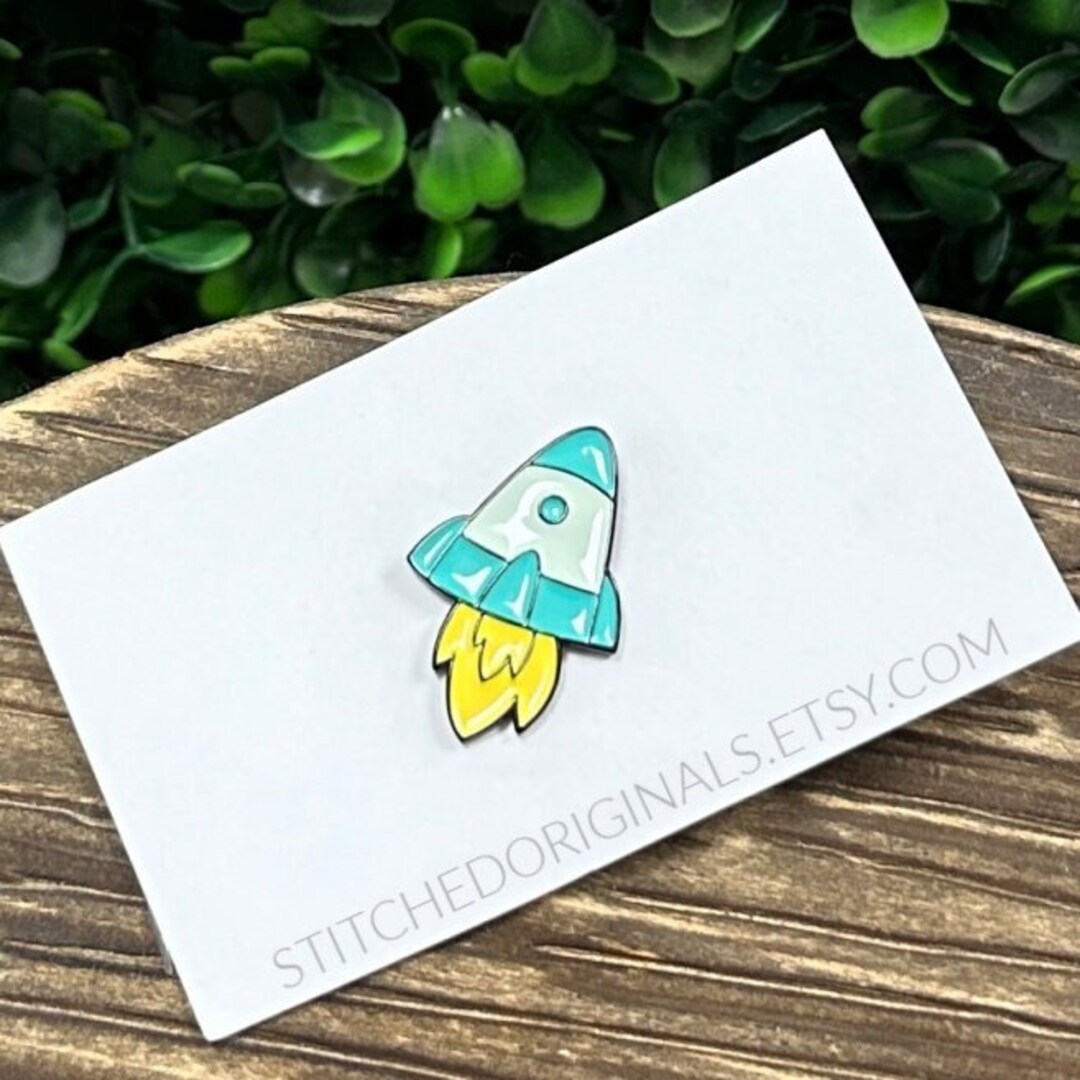Hat Pin, Teal Rocket Pin, Enamel Pin, Trucker Hat Pin - Etsy