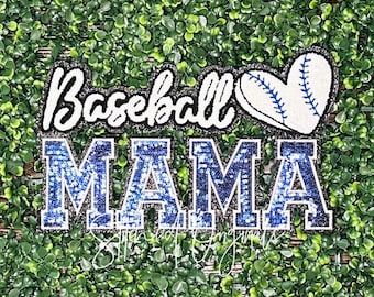 Baseball MAMA Chenille Sequin Patch, Game Day Iron On