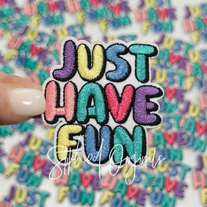 Just Have Fun Patch, Trucker Cap Patch, Iron On, DIY patch, Summer Patch