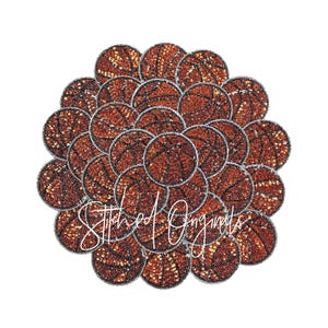 Basketball 3&quot; Sequin Patch, diy patch, iron on patch, Basketball