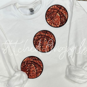 Basketball Sequin Patch, diy patch, iron on patch, Basketball