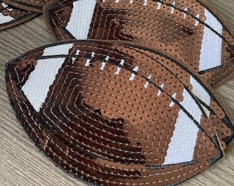Football Sequin Iron On Patch: DIY Applique (5.5"x3.25")
