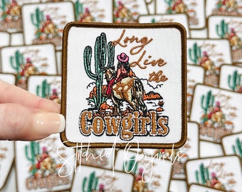 Cowgirls Iron on Patch, Embroidered Trucker Hat Patch
