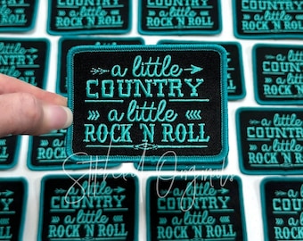 Country Rock 'N Roll Embroidered Patch, Iron On Applique