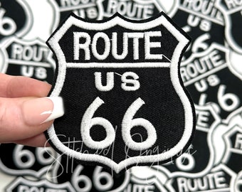 Kansas Route 66 Patch | Iron-On Embroidered 2.5" Riverton Galena Baxter Springs
