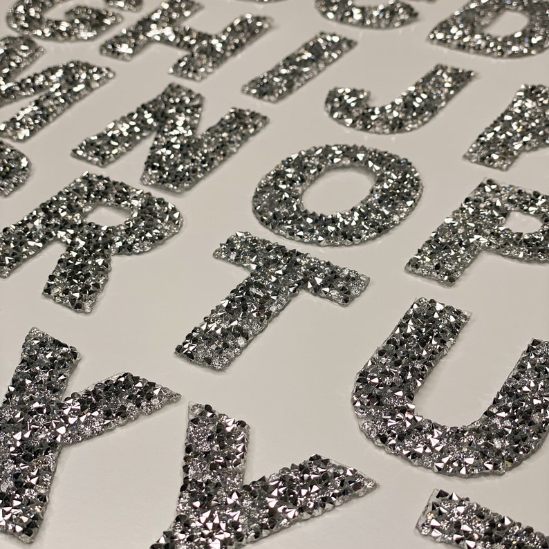 Hotfix Rhinestone Iron on Letter Patch Bling Iron on Letters Etsy