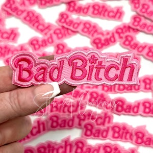 Pink Bad Bitch Patch, Trucker Cap Patch, Iron On, DIY patch, Bad Bitch Patch