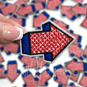Small Arrow Patch, Red White and Blue, Patriotic DIY Patch