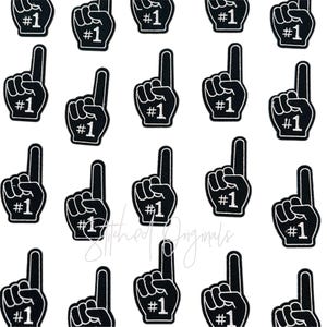 Game Day Foam Finger Patch, Trucker Cap Patch, Black Finger, Iron On, DIY patch, Trucker Hat Bar Patch