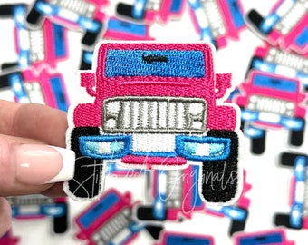 Pink Off Road Patch, Trucker Cap Patch, Iron On, DIY patch, Preppy Pink Patch