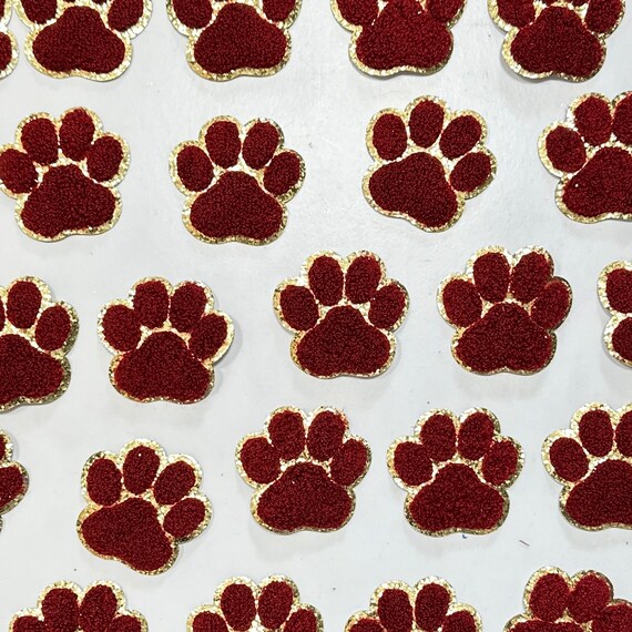 thumbnail image 2 of Red Dog Paw Print Patch – Embroidered, Iron-On/Sew-On, 2 7/8" – Lot Of 2 2 of 6