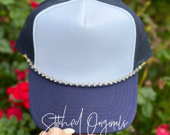 Clear Bead Gold Plated Trucker Hat Chain