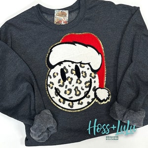 NEW Leopard Santa Chenille Patch, Diy Patch, Iron on Patch, Christmas Patch
