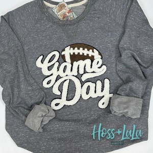 Game Day White Chenille Patch, iron on patch, game day, diy patch