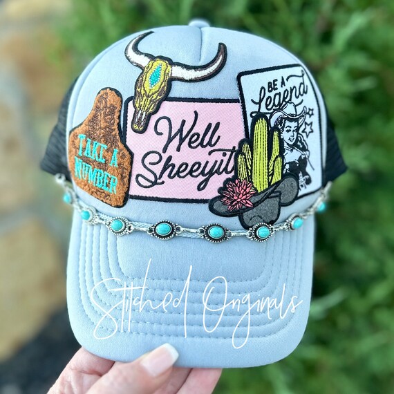 Cactus in Cowboy Hat Embroidered Patch, Trucker Cap Iron On  display picture 1